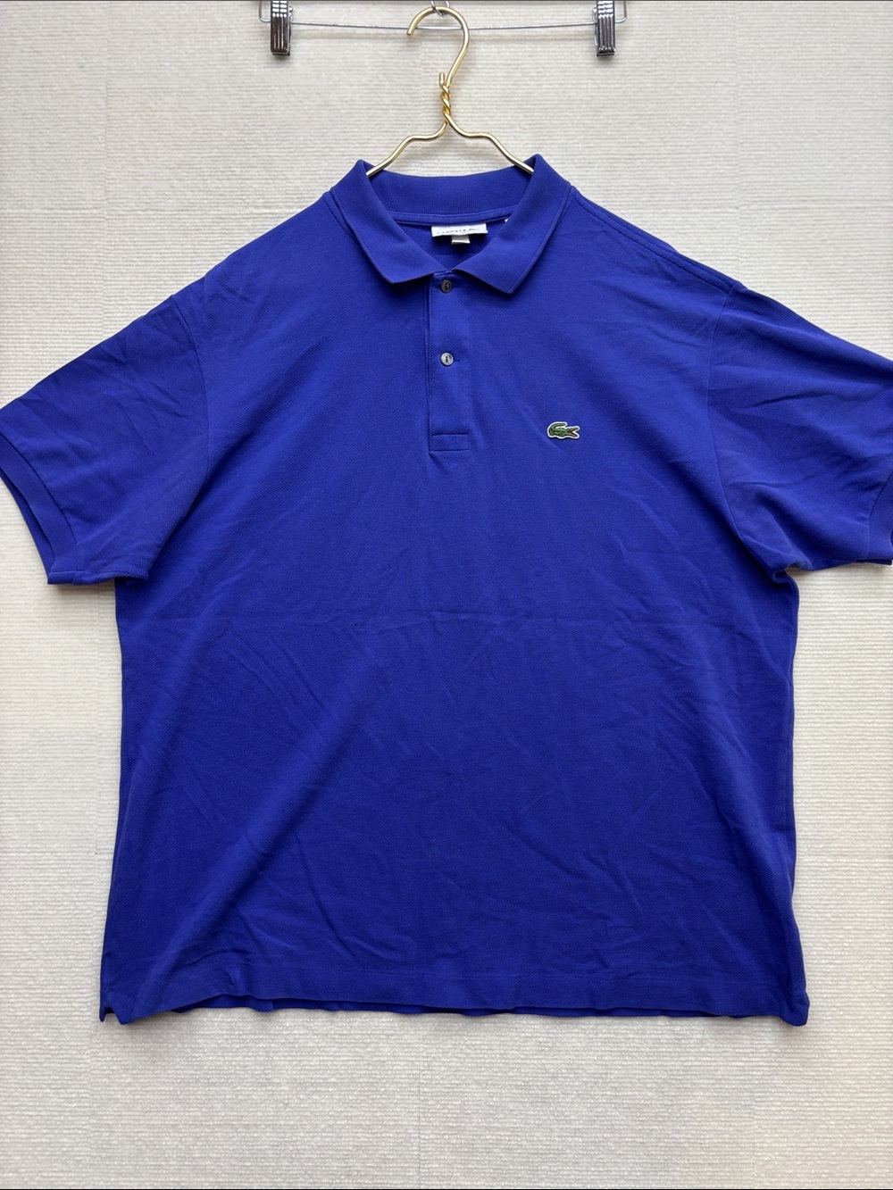 Lacoste Men’s Polo Shirt in Blue purple with Green Crocodile Logo XXL